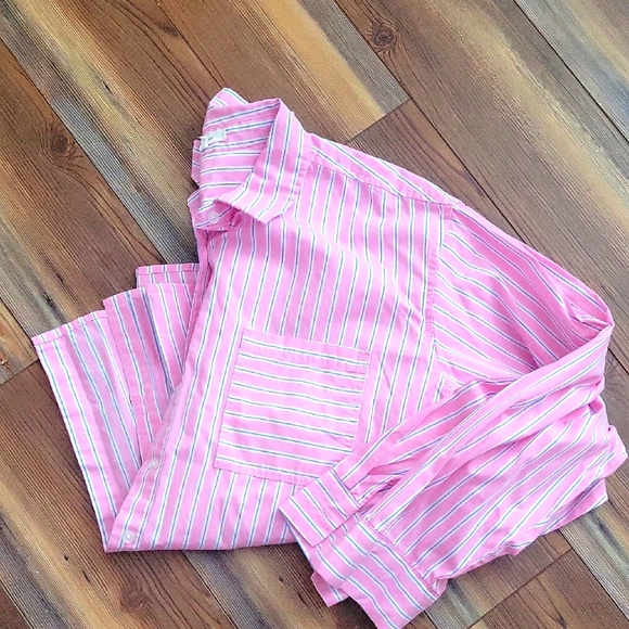 Maurices Size XL Pink Stripe Button Up - Picture 1 of 8